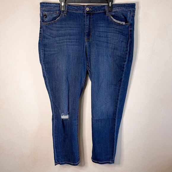 KanCan Distressed Cropped Jeans Size 24W - Picture 1 of 8